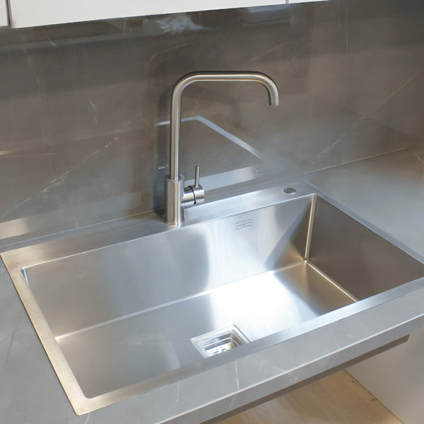 Top-mount sink designed for easy kitchen installation.