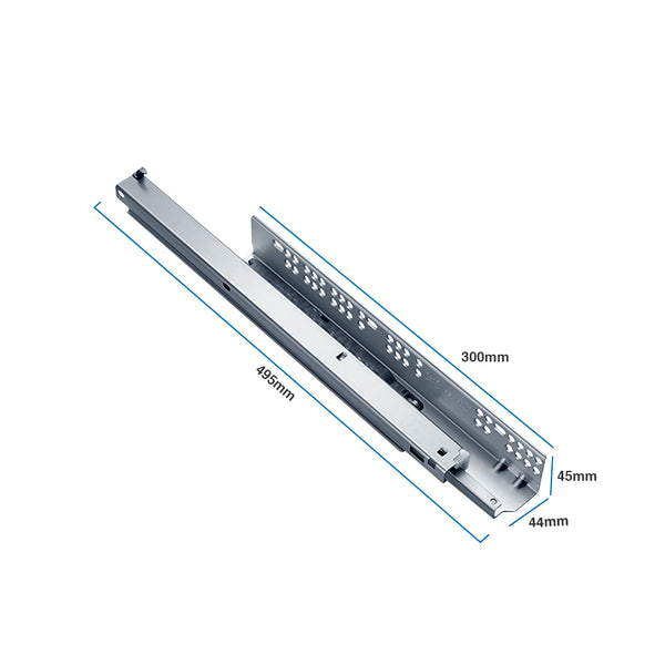 Al Meera 300mm Undermount Concealed Drawer Slides, Soft Closing, Full Extension, Stainless Steel