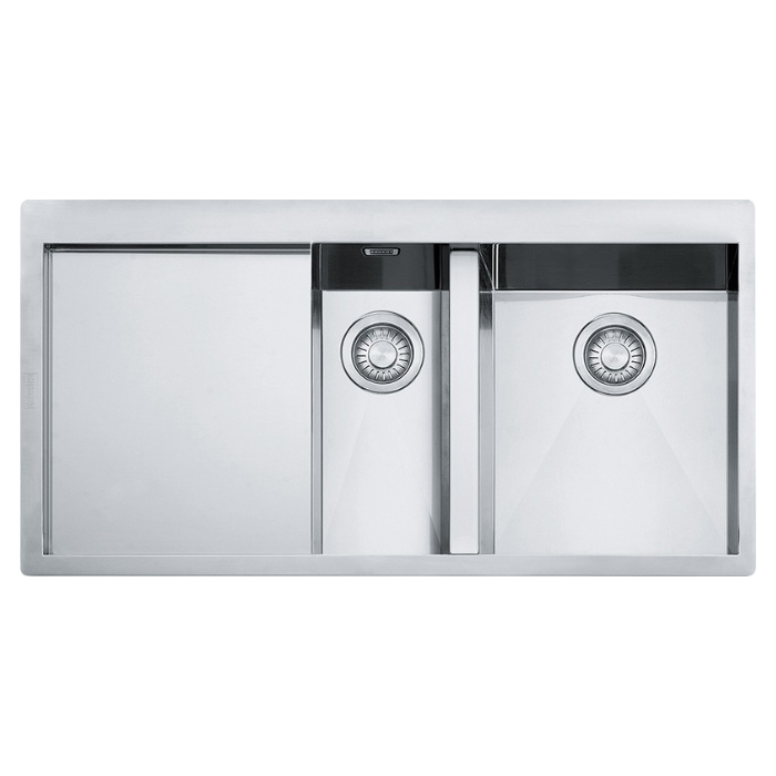 Franke Sink, Planar PPX251-TL, Inset Slim, Top/Flush Mount, 1 & 1/2 Bowl, 1000(L) x 512(W) x 200(D)mm, Stainless Steel Sinks