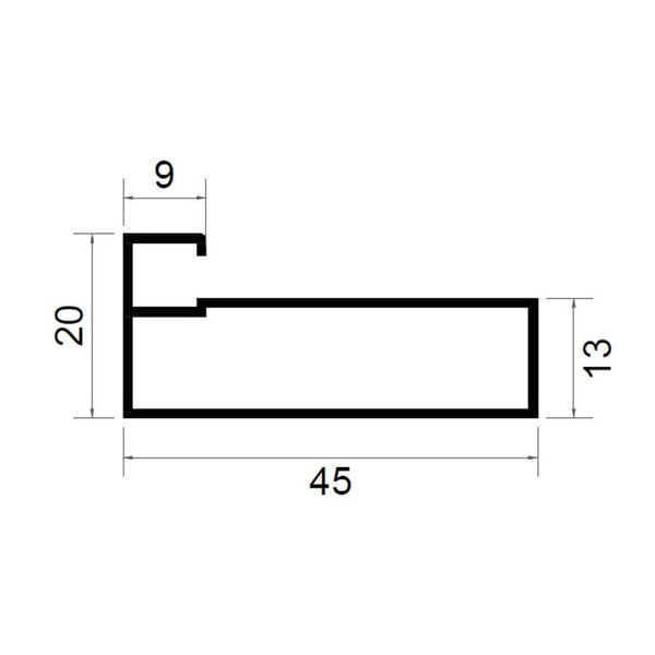 Aluminum Glass Door Frame 45mm , 2.9m  Bronze Linean Shining