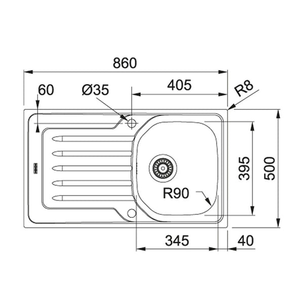 Single Bowl Kitchen Sink with Drainer