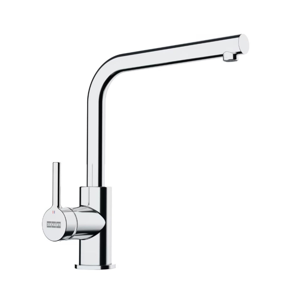 Franke LINA L Chrome-Plated Kitchen Mixer – Single Lever Faucet with 360° Swivel – A high-quality chrome-plated brass kitchen mixer featuring a single lever design, ceramic disc cartridge, and 360-degree rotation for ultimate flexibility and precise water control.
