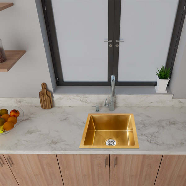 Gold single-bowl sink