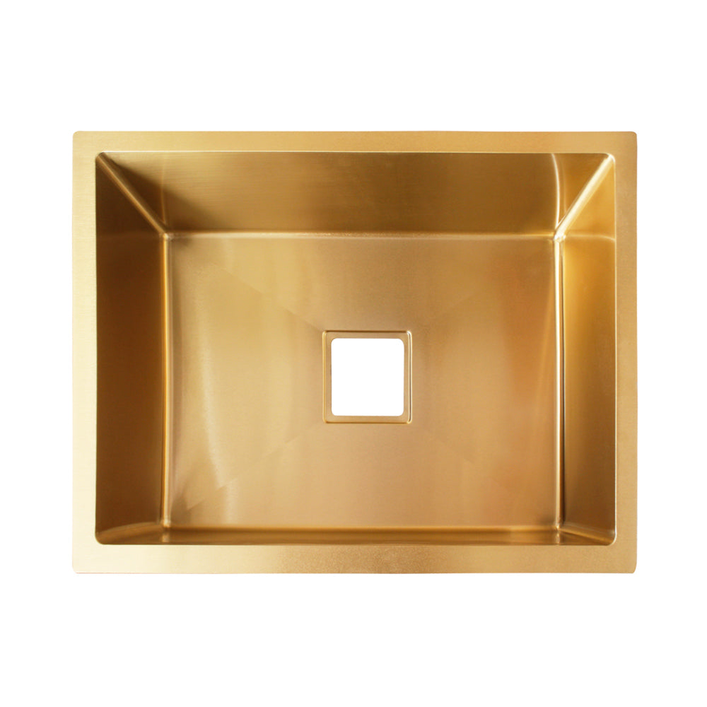 Gold plated stainless steel kitchen sink 