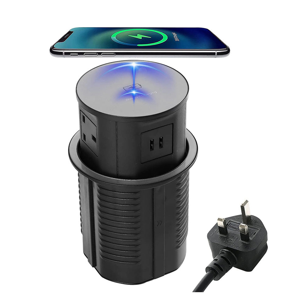 Hydraulic Pop-up Socket with Wireless Charger