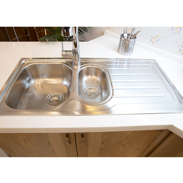 Franke Inset Sink, Onda Line OLX 651, Top Mount, 1 & 1/2 Bowl, 1000(L) x 500(W) x 175(D)mm, Stainless Steel Sinks