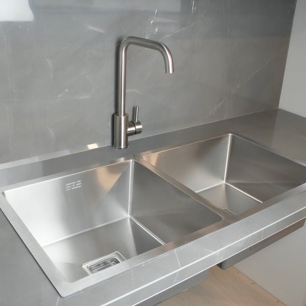 Al Meera Sink Set, JR-220, Top Mount, 870(L) x 440(W) x 200(D)mm, Stainless Steel Sinks