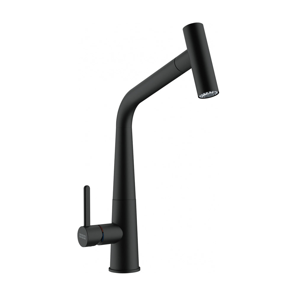 Single lever sink mixer tap, pull out spray, Matt black Mixer